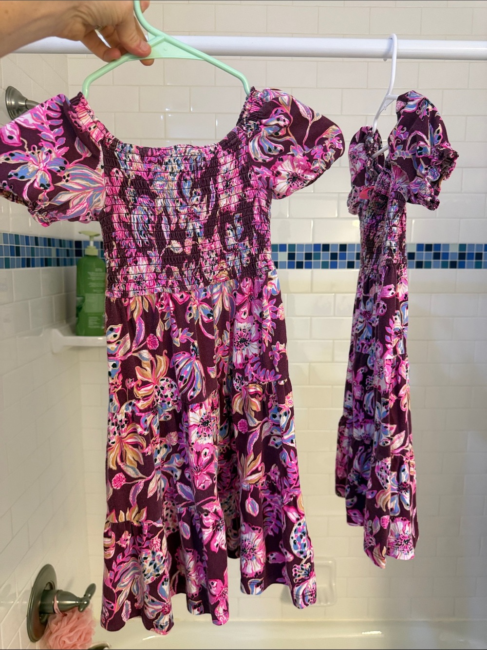 Twins (2 dresses both XS) Lilly Pulitzer Girls' Floral Smocked Dress